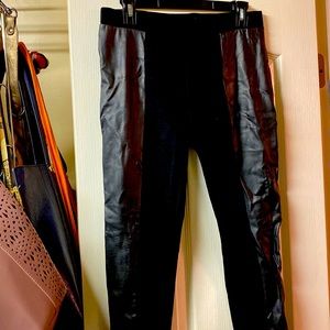 Black vinyl and spandex tights